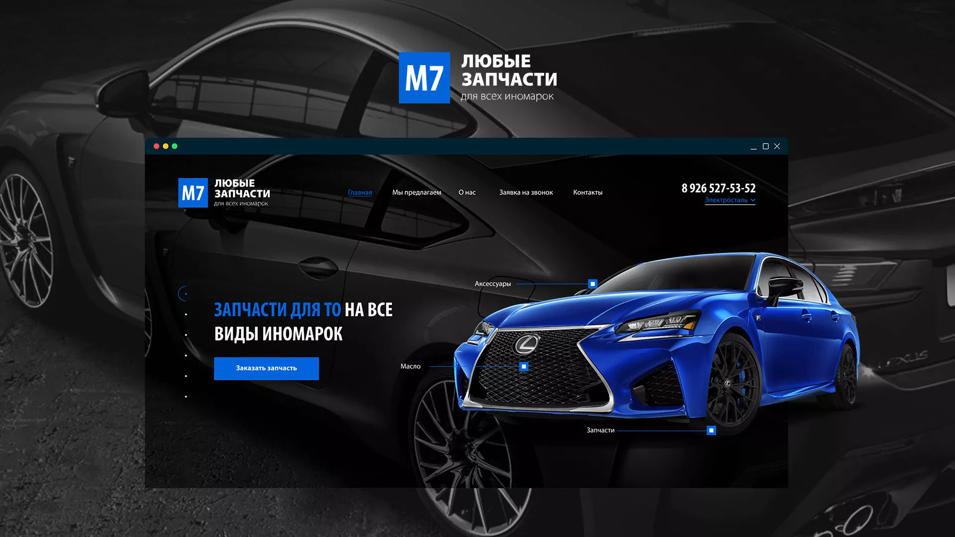 Разработка сайта магазина автозапчастей «М7» в Ардатове